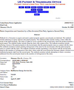 Halliburton Troll Patent Filing